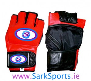 mma gloves red
